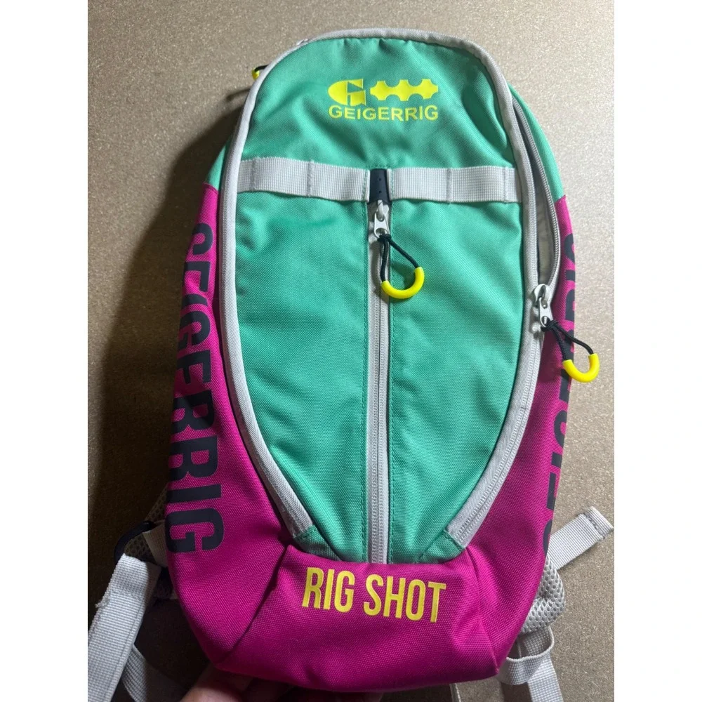 Geigerrig Rig Shot‎ Hydration Pack Backpack Pink Teal Outdoor Hiking Running